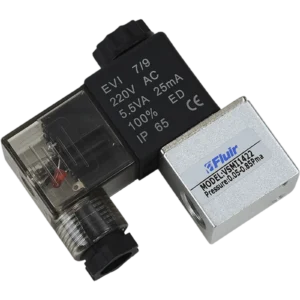 VALVULA PNEUMATICA 3/2V MINI SIMPLES SOLENOIDE BSP 1/4 24VCC